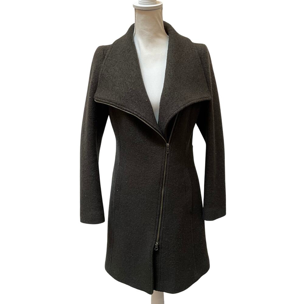 Soia & Kyo Wool Blend Moto Zip Jacket Women's Size Medium Dark Green